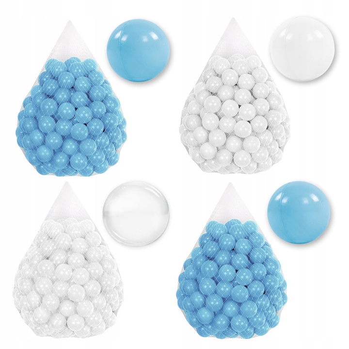 Set 200 de Bile 7CM pentru Joaca si Piscina Uscata pentru Copii, Material plastic LDPE Sigur, 7 cm, Tuppi, Numar set T4, Multicolor