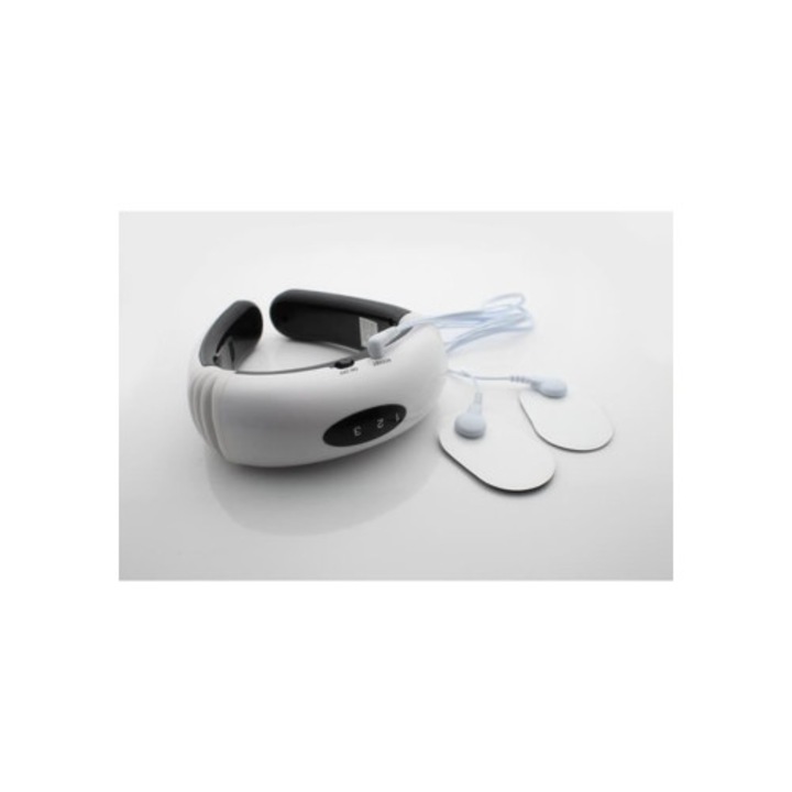 Aparat de masaj cervical, 3 viteze, 2 zone de masaj, culoare albă