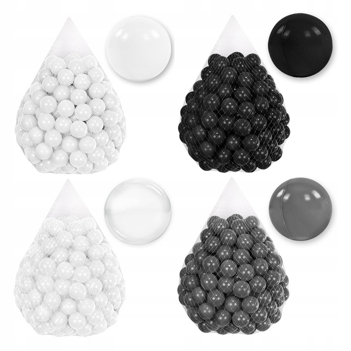 Set 200 de Bile 7CM pentru Joaca si Piscina Uscata pentru Copii, Material plastic LDPE Sigur, 7 cm, Tuppi, Numar set T2, Multicolor