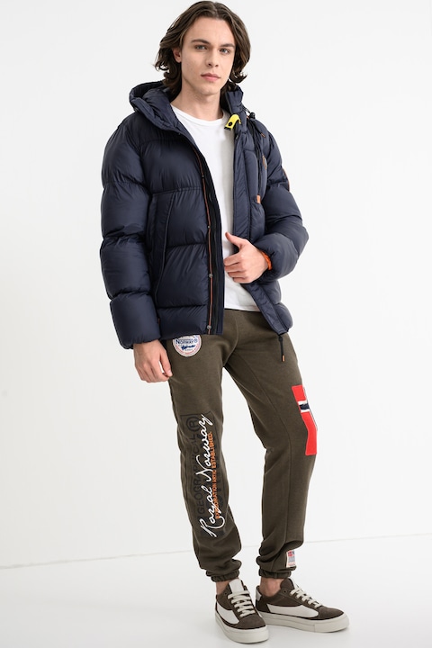 Geographical Norway, Зимно яке Bodir с цип и качулка, Оранжев/Тъмносин