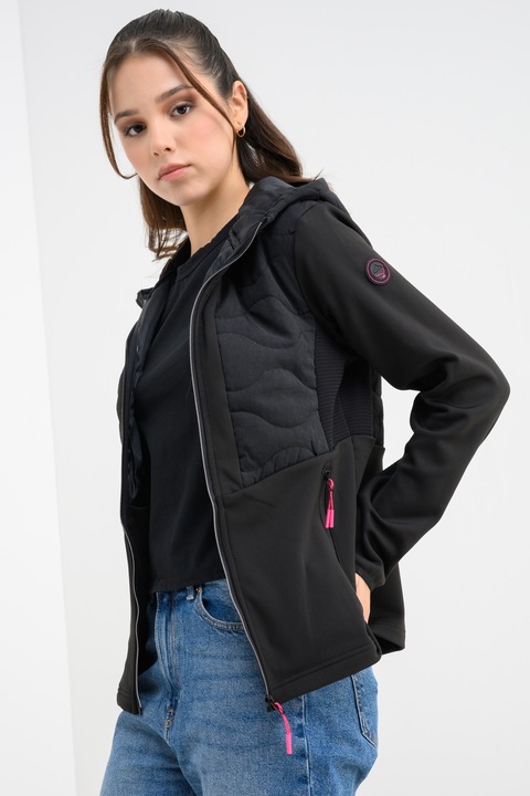 Geographical Norway, Hanorac cu fermoar si buzunare laterale, Negru, L