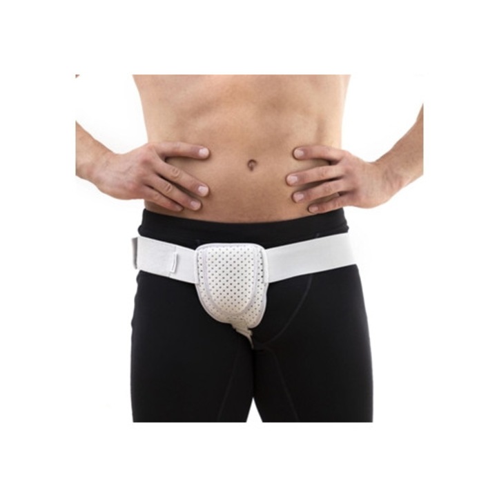 Centura pentru hernie inghinala pentru barbati - Ajustabil, alb