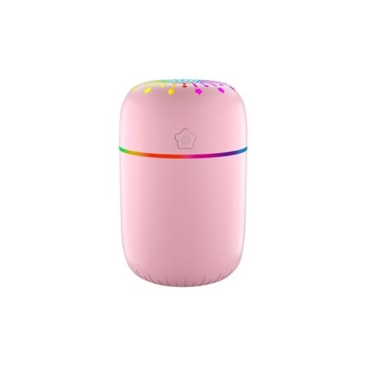 Mini hordozható párásító, 300ml, két párologtatási mód, ultrahangos technológia, autóba