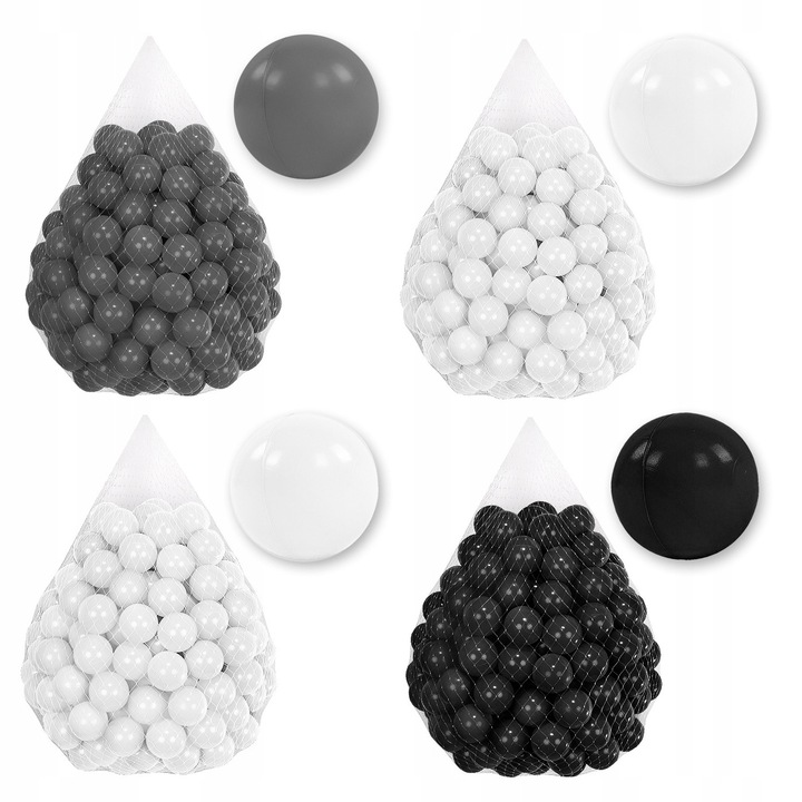 Set 200 de Bile 7CM pentru Joaca si Piscina Uscata pentru Copii, Material plastic LDPE Sigur, 7 cm, Tuppi, Numar set T8, Multicolor