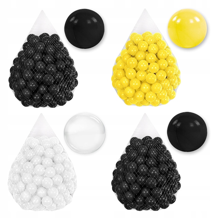 Set 200 de Bile 7CM pentru Joaca si Piscina Uscata pentru Copii, Material plastic LDPE Sigur, 7 cm, Tuppi, Numar set T20, Multicolor