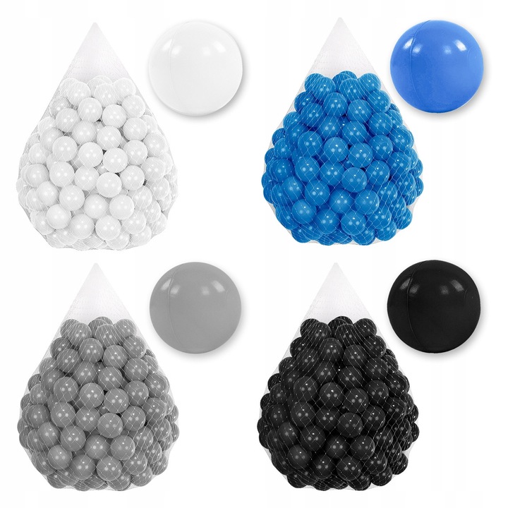 Set 200 de Bile 7CM pentru Joaca si Piscina Uscata pentru Copii, Material plastic LDPE Sigur, 7 cm, Tuppi, Numar set T34, Multicolor