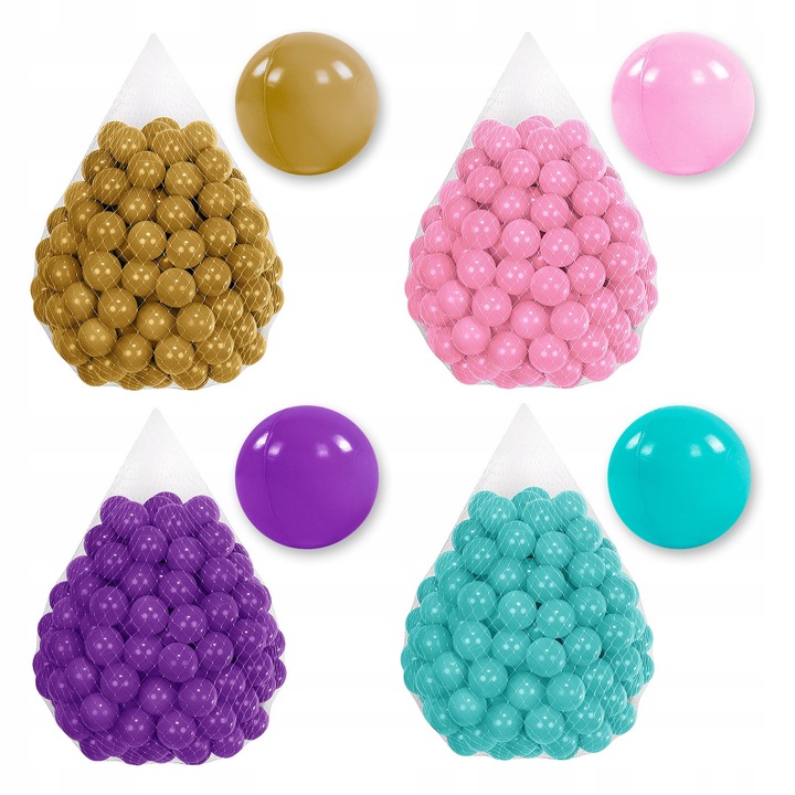 Set 200 de Bile 7CM pentru Joaca si Piscina Uscata pentru Copii, Material plastic LDPE Sigur, 7 cm, Tuppi, Numar set T39, Multicolor