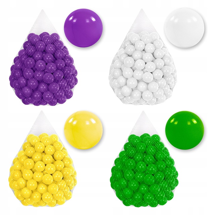 Set 200 de Bile 7CM pentru Joaca si Piscina Uscata pentru Copii, Material plastic LDPE Sigur, 7 cm, Tuppi, Numar set T37, Multicolor