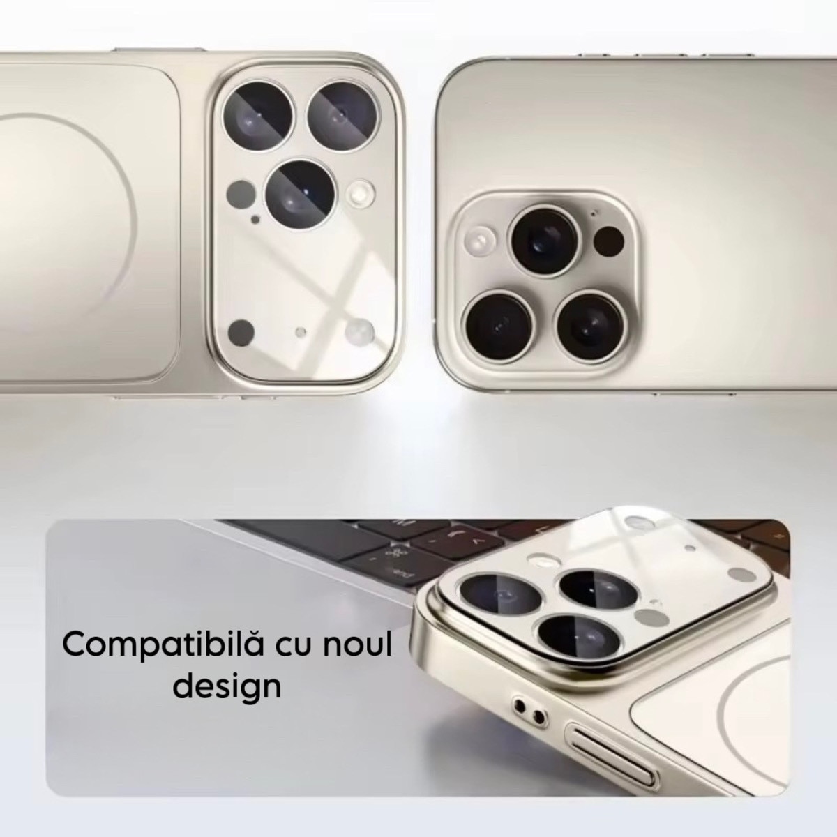 Husa magnetica ultra-subtire pentru iPhone 17 Promax – Sticla mata nano, protectie camera, culoare Negru