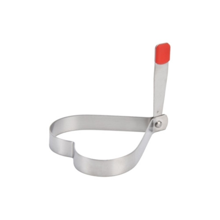 Тиган за яйца във формата на сърце, изработен от неръждаема стомана, незалепващ и с изолирана дръжка за креативни закуски.