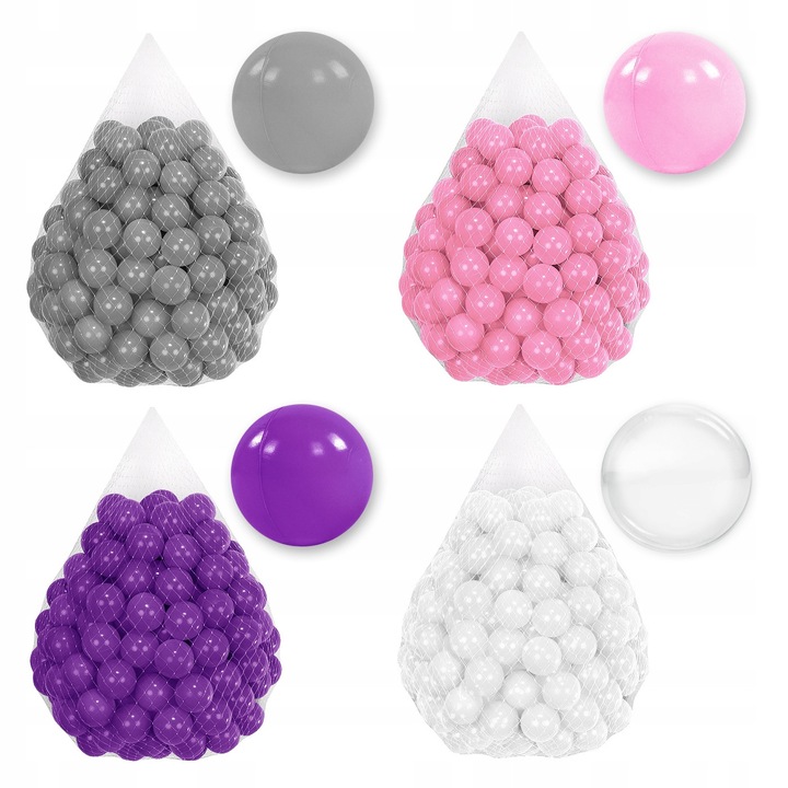 Set 200 de Bile 7CM pentru Joaca si Piscina Uscata pentru Copii, Material plastic LDPE Sigur, 7 cm, Tuppi, Numar set T46, Multicolor