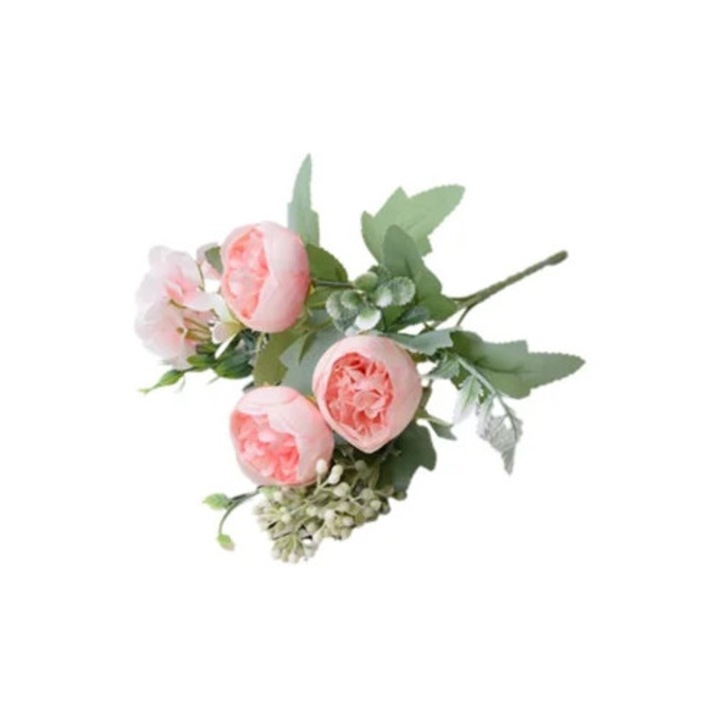 Flori artificiale atemporale, buchete de bujori din matase pentru decorarea casei, nunti si petreceri. Rezistente la decolorare, pe tot parcursul anului (