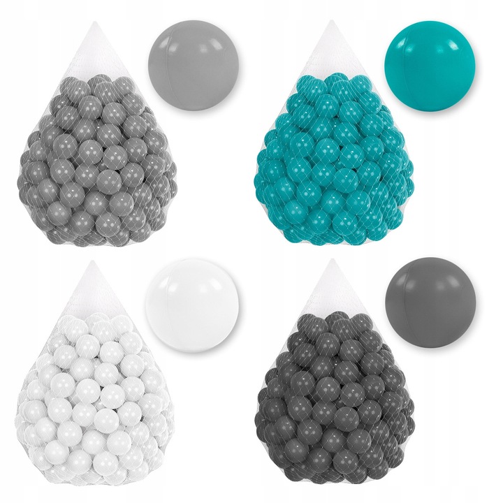 Set 200 de Bile 7CM pentru Joaca si Piscina Uscata pentru Copii, Material plastic LDPE Sigur, 7 cm, Tuppi, Numar set T51, Multicolor