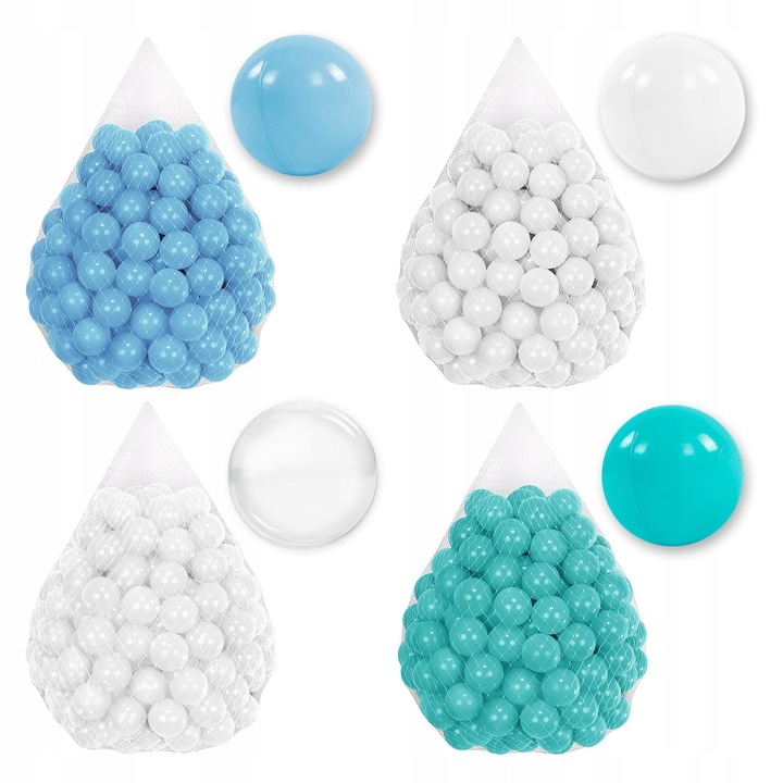 Set 200 de Bile 7CM pentru Joaca si Piscina Uscata pentru Copii, Material plastic LDPE Sigur, 7 cm, Tuppi, Numar set T44, Multicolor