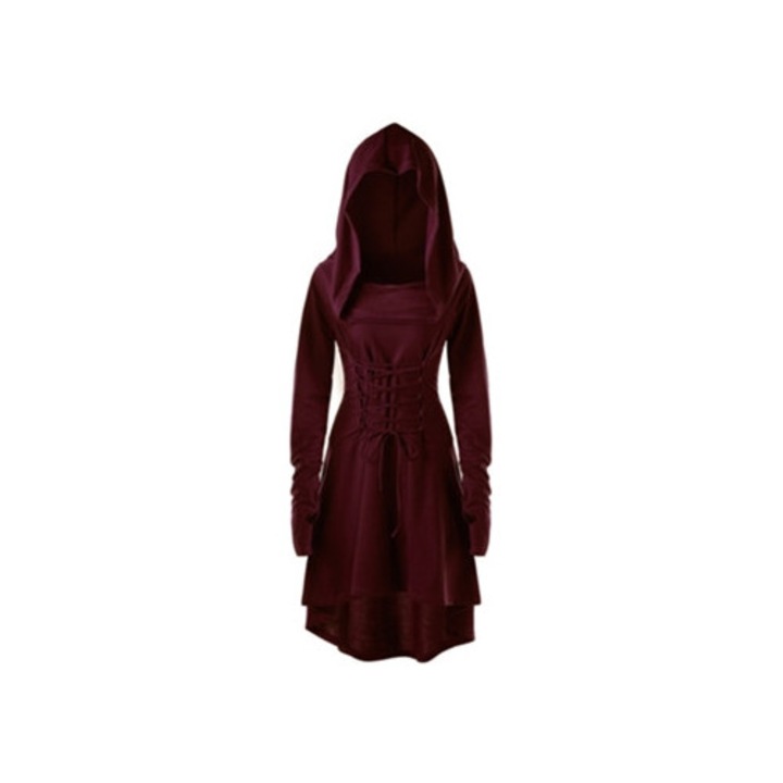 Rochie de dama carnaval, catifea, visiniu