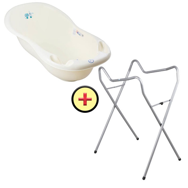 Set cadita 86 cm + Suport universal metalic pk galben pal