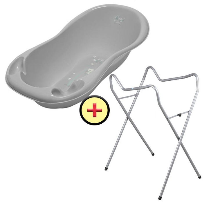 Set cadita 102 cm + Suport universal metalic SO gri