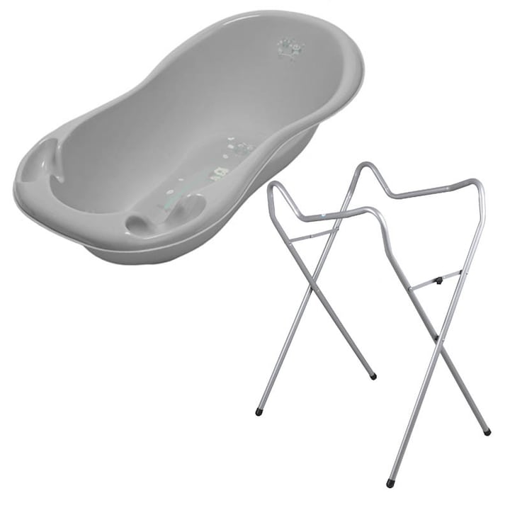 Set cadita 102 cm + Suport universal metalic SO gri