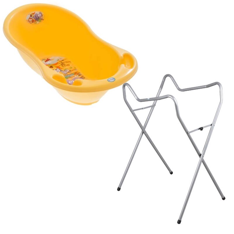 Set cadita 86 cm + Suport universal metalic SF galben