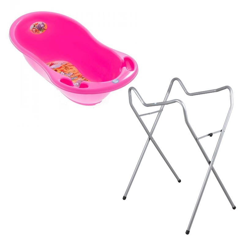 Set cadita 86 cm + Suport universal metalic SF roz