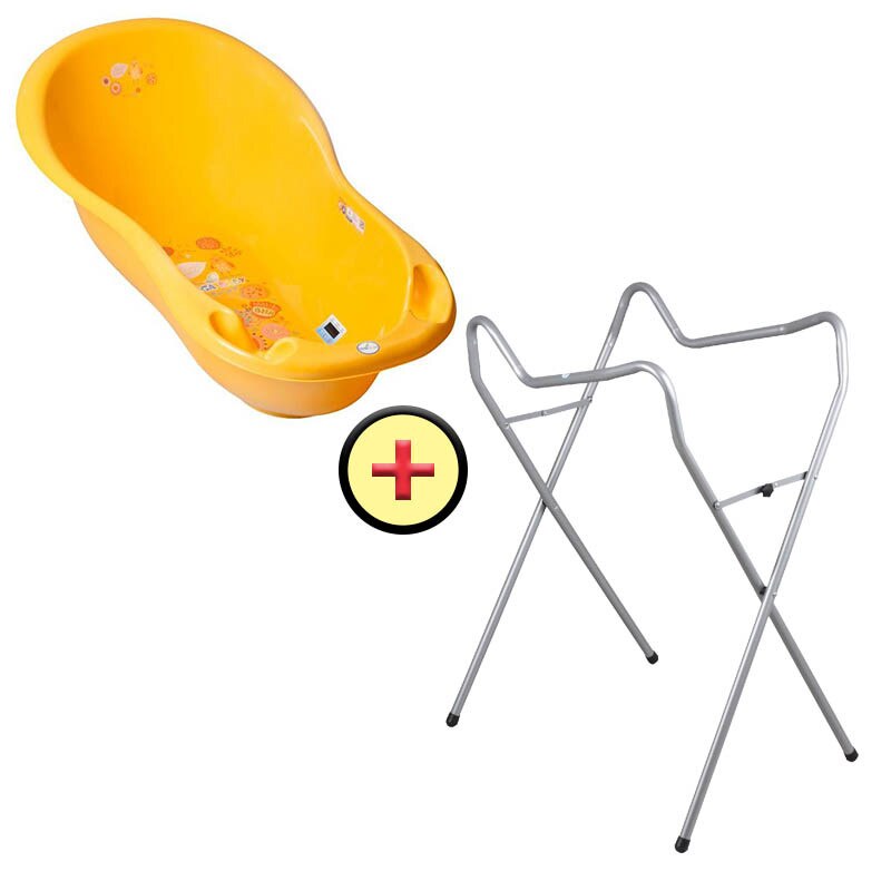 Set cadita 102 cm + Suport universal metalic FL galben