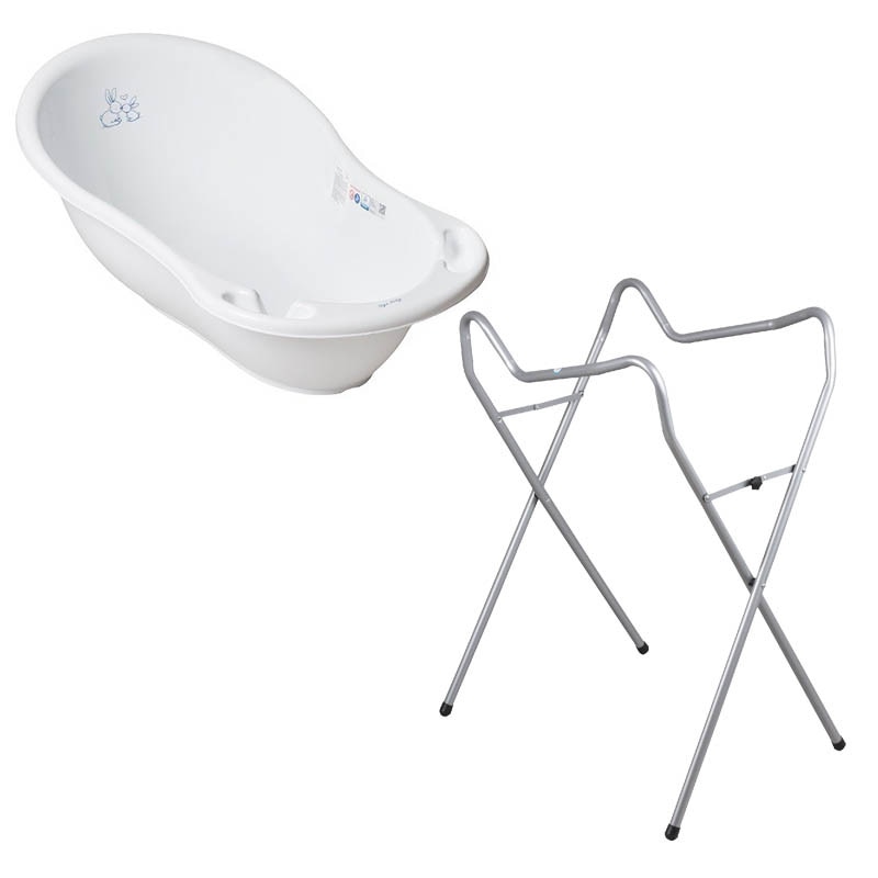 Set cadita 102 cm + Suport universal metalic KR alb