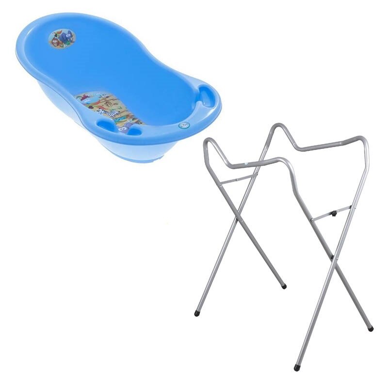 Set cadita 102 cm + Suport universal metalic SF albastru