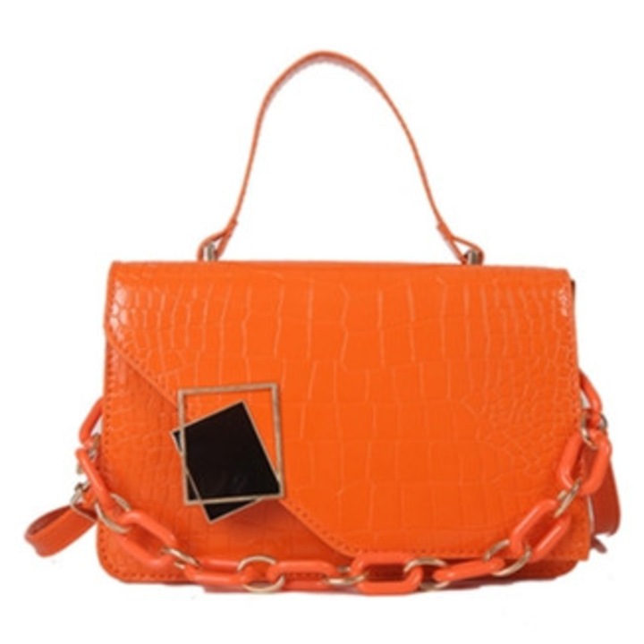 Női kordbársony válltáska, lánccal, fedéllel, kicsi, narancssárga (a legtöbb felnőtt számára)