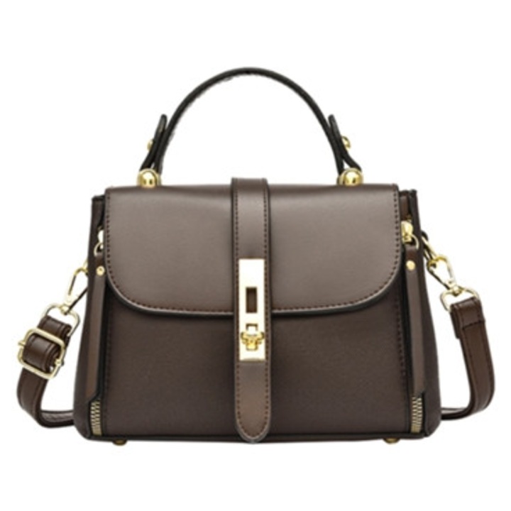 Малка дамска чанта за рамо Macia от кожа, подобрена оранжева (s)