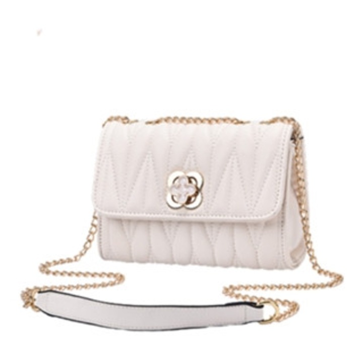 Noi crossbody taska, kremfeher, puha bor