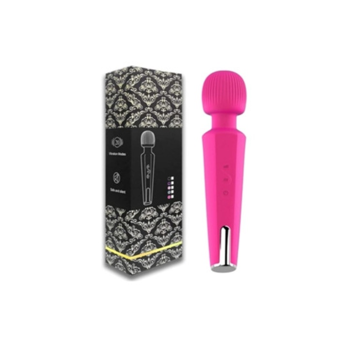 Hordozható elektromos masszírozó Facpoet, 20 vibrációs mód, rózsaszín