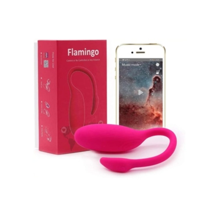 Вибратор портативен, контролиран чрез приложение, розов, Bluetooth