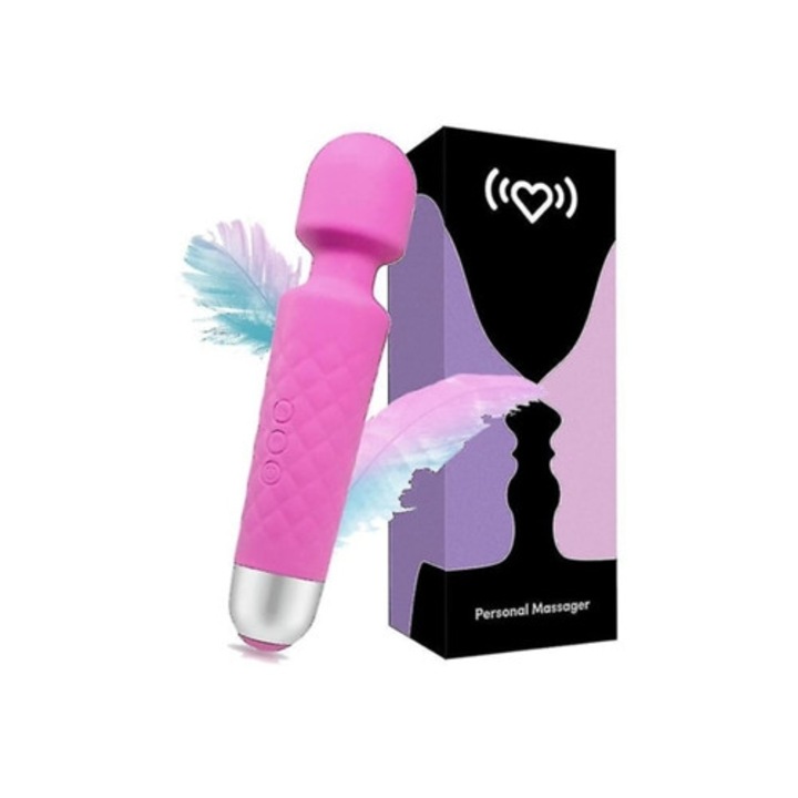 Újratölthető USB masszázs vibrátor, rózsaszín