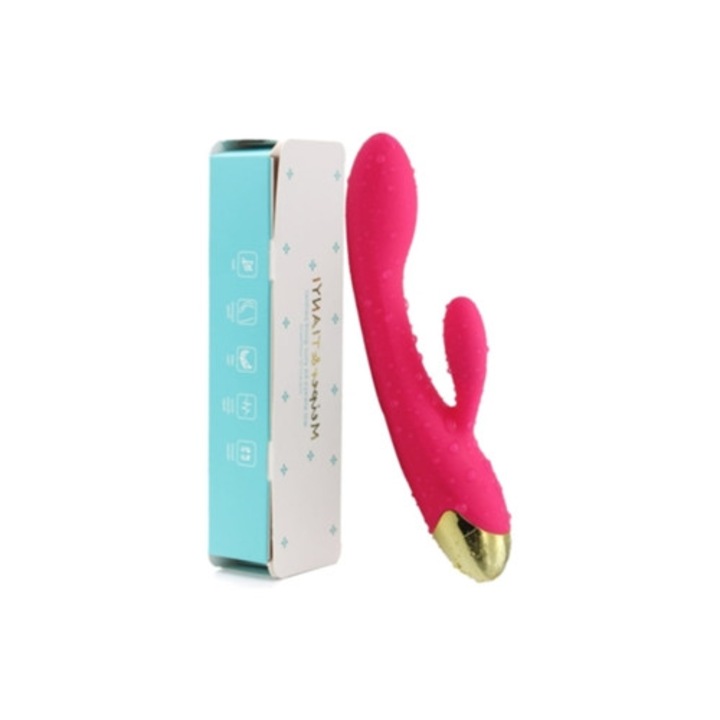 Nyuszifüles vibrátor, 10 rezgésmód, rózsaszín