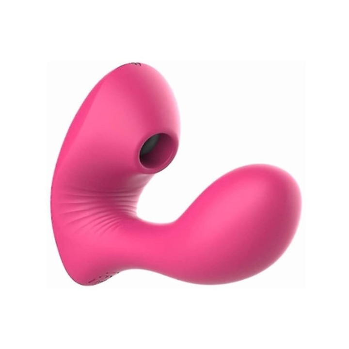 Újratölthető masszírozó, 10 masszázsmód, vízálló szilikon, piros