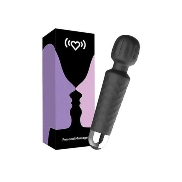 Vezeték nélküli, vízálló masszírozó, fekete