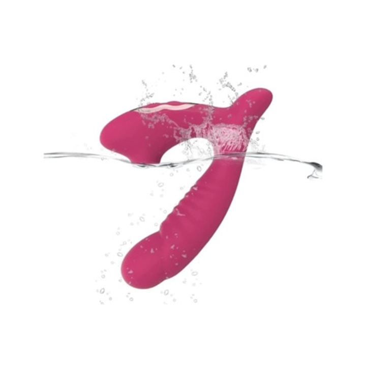 Електрически преносим акумулаторен клиторен стимулатор, играчки за смучене и облизване, водоустойчив масаж, червен