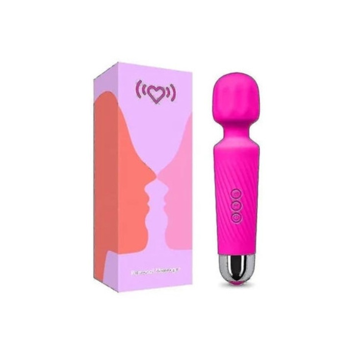 Újratölthető személyi masszírozó, 20 mód, 8 sebesség, vízálló, piros