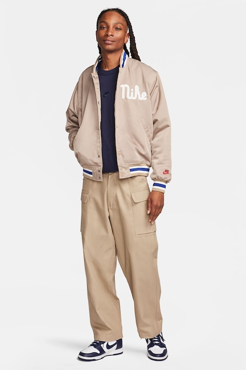 Nike, Tricou lejer din bumbac Sportwear Premium Essential, Albastru inchis/Bleumarin