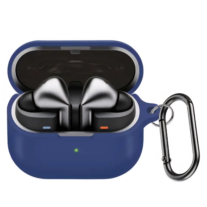 Husa protectie casti wireless, THD, compatibila Samsung Galaxy Buds3 FE, albastru