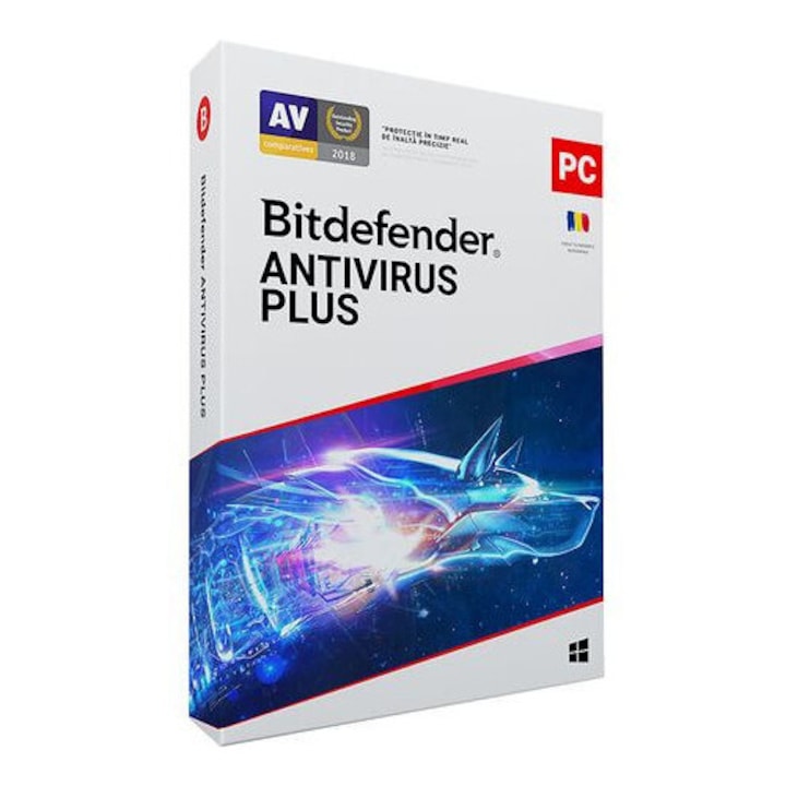 Antivirus Bitdefender Plus 2021, 1 dispozitiv, licență electronică, PC, 1 an