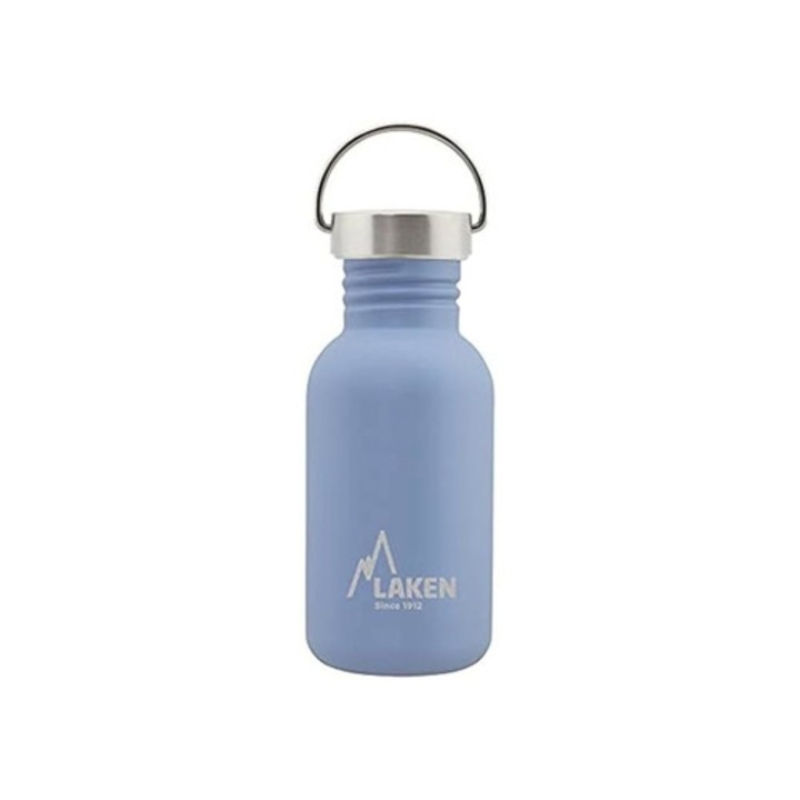 Bidon Laken Basic 500ml, 18/8 rozsdamentes acél, szivárgásmentes kupak, Aquaforge kék
