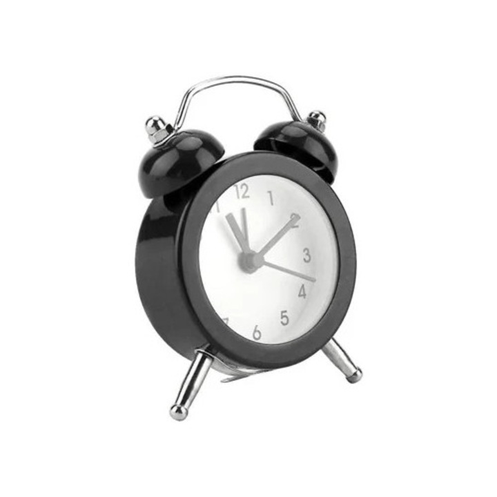 Aquaforge retro fém dekoratív ébresztőóra, dupla riasztás, erős hang és éjszakai fény