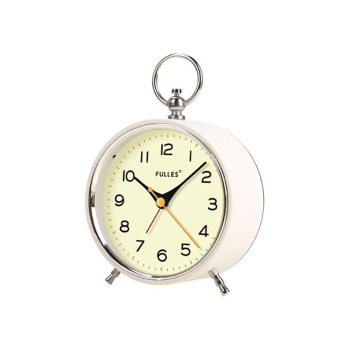 Dekoratív analóg óra, éjszakai fénnyel és szundi funkcióval, kerek, csendes, Aquaforge