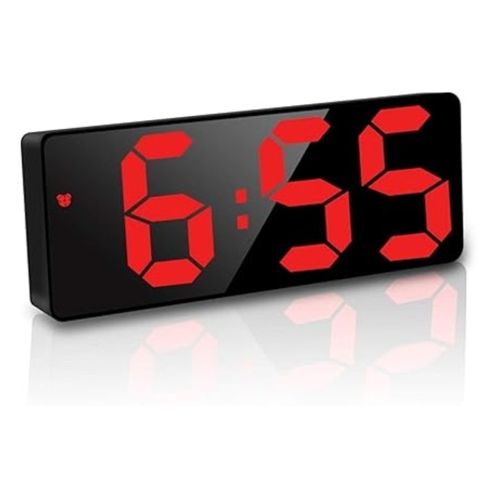 Digitális dekoratív óra ébresztővel, Bes Aquaforge, elemmel működik, LED, utazáshoz