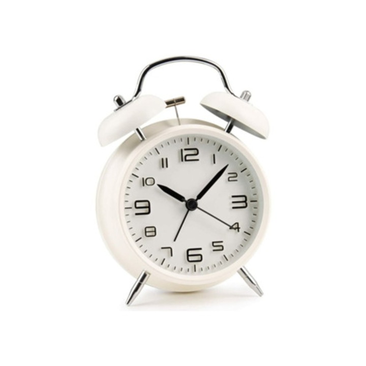 3D dekorációs óra, fehér, 4 hüvelykes