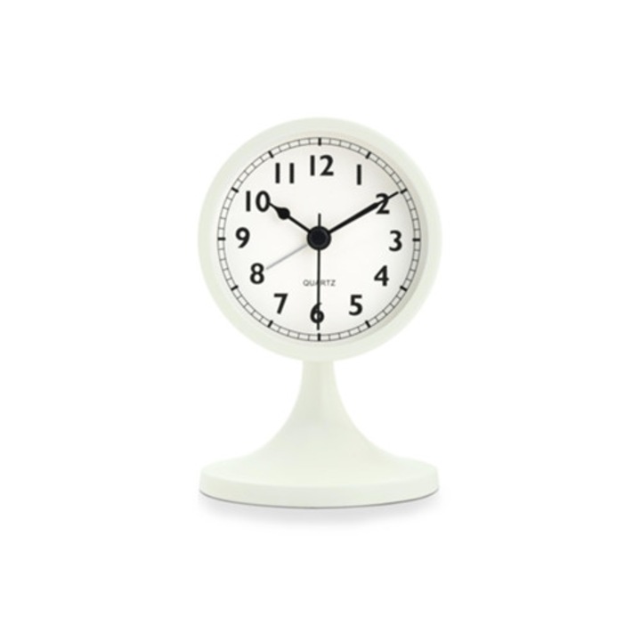 Kis, csendes, fém analóg asztali óra, Aquaforge