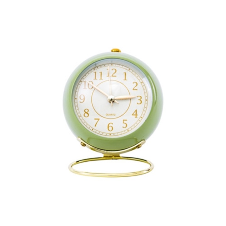 Aquaforge dekoratív óra, fém ébresztőóra, kvarc szerkezet, zöld fény