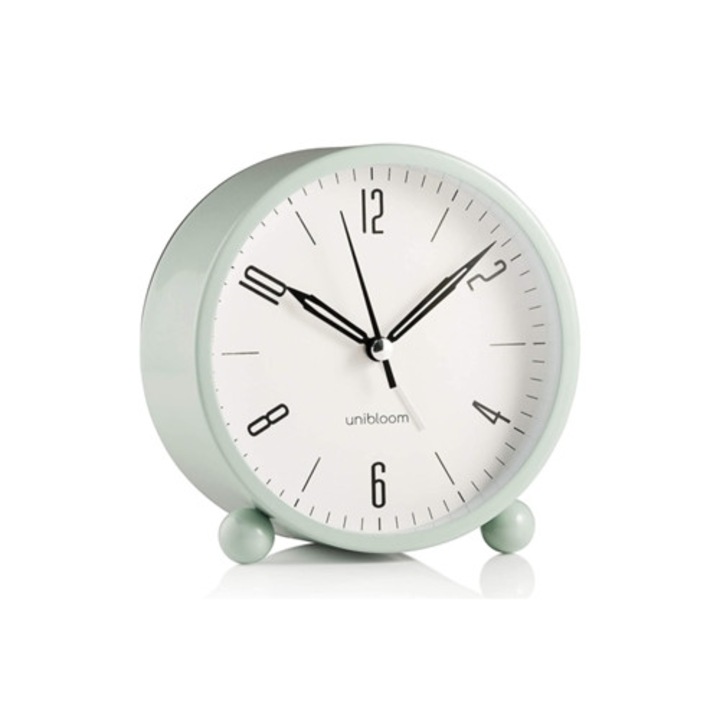 Aquaforge analóg dekoratív óra, néma ébresztővel, kerek, meleg fény, minimalista