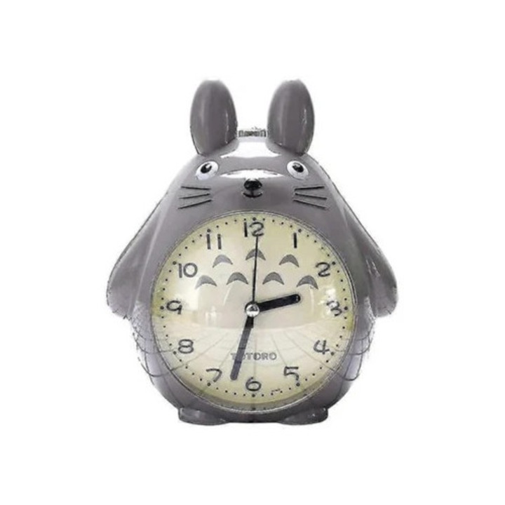 Totoro tematikus dekoratív óra, szundi funkció, LED éjszakai fény, többszínű